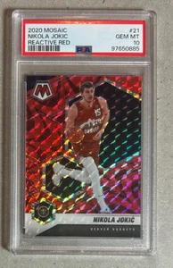 2020 Panini Mosaic Nikola Jokic Reactive Red PSA 10 #21 - Picture 1 of 2