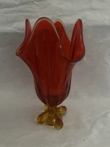 MCM VIKING Glass PERSIMMON Vase 11.5” - Picture 1 of 6