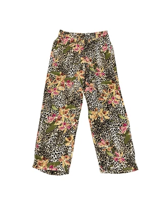 Pantalones Thalia Sodi Leopardo Floral Pull On Pierna Ancha Para Mujer Pequeños Foto 1 de 4