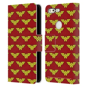 OFFICIAL WONDER WOMAN DC COMICS LOGOS LEATHER BOOK WALLET CASE FOR GOOGLE PHONES - Picture 1 of 12