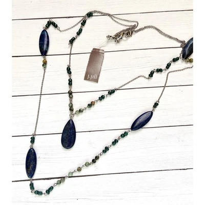 NOVO COM ETIQUETAS Colar Duplo Jill Azul Lápis Verde Turquesa Frisado $39 Varejo - Imagem 1 de 3