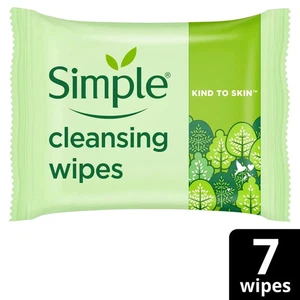 Simple Kind To Skin Cleansing Facial Wipes 7 wipes Per pack- For All Skin Types - Picture 1 of 6