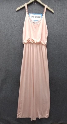 Exist 女式汗布无袖长裙 L 码桃色/白色箭头印花波西米亚 — 第 1/4 张图片