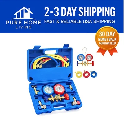 Versatile AC Manifold Gauge Kit for R134a, R12, R22 - Easy to Use & Reliable - Image 1 of 4