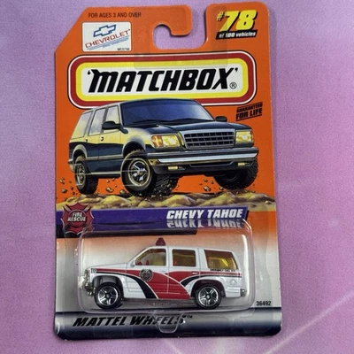 1998 Matchbox Fire Rescue #78 Chevy Tahoe White & Red Chief Emergency SUV - Image 1 of 4