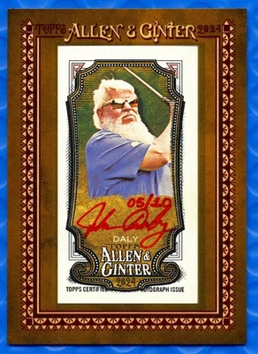 Mini auténtico automático #05/10 tinta roja RAZORBACK 2024 Topps Allen & Ginter John Daly Foto 1 de 4