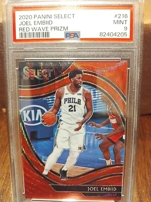 2020 Select, Joel Embiid, Red Wave Prizm (Courtside), *PSA Mint 9* - Image 1 of 3