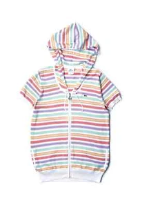 Women's y2k Vintage Lacoste Striped Hooded Knit Short Sleeve Sweater (M) - Picture 1 of 6