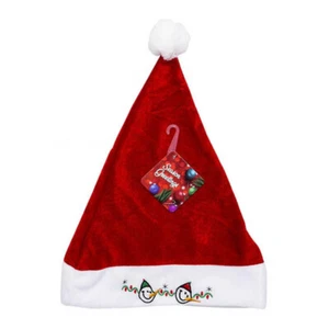 14" Holiday Snowman Embroid Design Accessory Comfortable Red White Christmas Hat - Picture 1 of 2