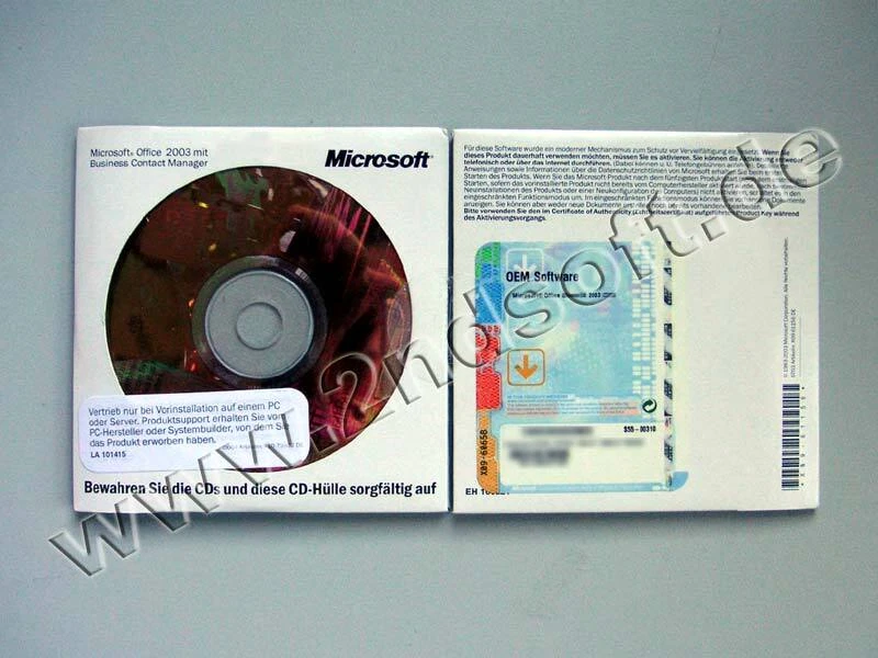 Microsoft Office 2003 Basic OEM versione completa, tedesco: Excel, Outlook, Word 2003 - Immagine 1 di 1