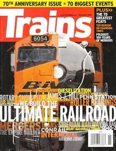 TRAINS 11/2010 70th ANNIVERSARY - 70 GREATEST FEATS, 70 BIGGEST EVENTS, MERGERS - Picture 1 of 2