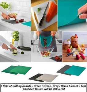 2 Stck. Rechteckig Kunststoff Flexible Küche Schneidebrett Hackmatte 12 x 15 - Bild 1 von 8