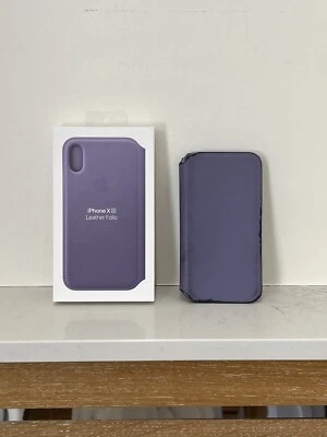 APPLE LEATHER FOLIO IPHONE CASE XS LILAC IB GENUINE ORIGINL RRP£99 MVF92ZM/A - Image 1 of 4