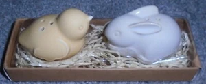 Hallmark Keepsake Bunny Rabbit Chick Salt & Pepper Shakers Spring Easter NIB Vtg - Picture 1 of 5