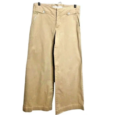 CARTONNIER Women Tan Wide Leg High Waist Trousers Y2K Utility Chic Cotton Pant 4 - Image 1 of 4