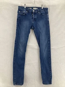 Topman Jeans size 30R Skinny stretch Blue Button Fly - Picture 1 of 8