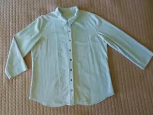 Giacca camicia J JILL blu ghiaccio corda e velluto schiacciato fidanzato XL - Foto 1 di 9