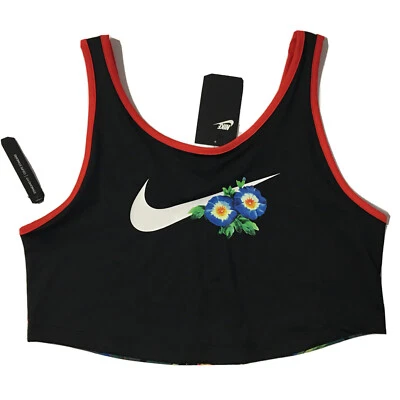 Camiseta sin mangas para mujer Nike Hyper Femme floral negra/roja CJ5005 010 talla S nueva con etiquetas Foto 1 de 4