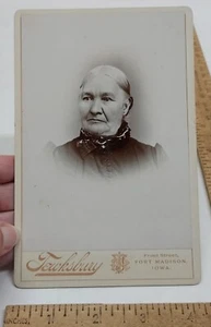 Mature WOMAN - Tewksbury, Ft Madison, Iowa - Cabinet Card - listing #5147 - Picture 1 of 8