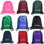 Personalised School Sports Gym PE Drawstring Bag Embroidered Name