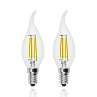 2PCS E14 LED Bulb 4W Cold White Lamp Bulb Candle Bulb Light Filament 220V - Image 1 of 4