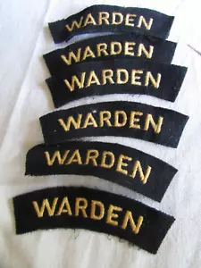 6 WW2 Warden Shoulder Patches - Picture 1 of 2