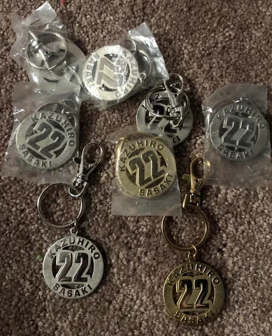 Lot Of 8 Seattle Mariners Kazuhiro "Daimajin" Sasaki  #22 Stainless Keychains Cover
