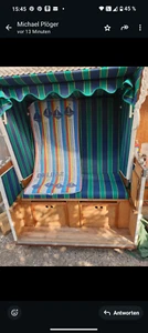 Strandkorb 2 sitzer guter Zustand Urlaub zu Hause viele Funktionen - Bild 1 von 2