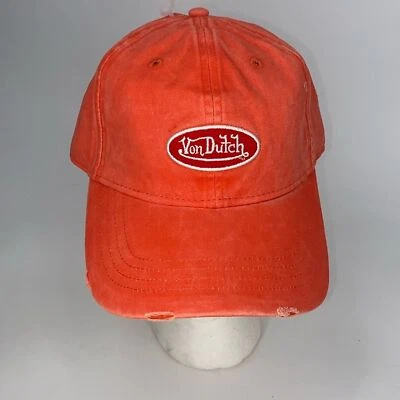 Gorra de béisbol ajustable Von Dutch Twill Dad naranja con tirantes nueva con etiquetas Foto 1 de 4