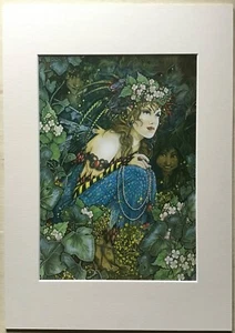 Watching From The Wood ~ Print ~A4 Art Print Mounted with Cream textured A3 Card - Picture 1 of 3