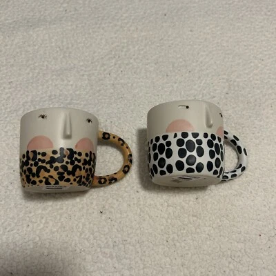 ANTHROPOLOGIE Fotini Tikkou Visage Mug Lot NWT Spotted Polka Dot Tea Cups *READ - Image 1 of 4