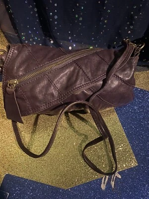 Bolso Bandolera LUCKY BRAND CUERO ITALIANO DE COLECCIÓN BERENJENA PÚRPURA REAL GORG BOHO Foto 1 de 4