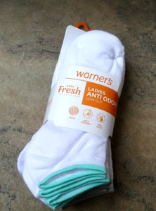 WARNER'S Women's 10 Pack White Stay Fresh Anti-Odor Low-Cut Sport Socks - Picture 1 of 5
