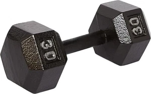 Cast Iron Hex Dumbbell Weight - 13.4 x 5.8 x 5 Inches, 40 Pounds / 18.1kgs, Blac - Picture 1 of 4