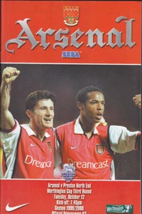 1999/2000 ARSENAL V PRESTON NORTH END 12-10-1999 WORTHINGTON LEAGUE CUP - Bild 1 von 1