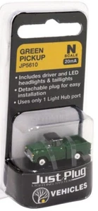 N scale Woodland Scenics Just Plug Lighted Vehicle Green Truck JP5610 - Picture 1 of 1