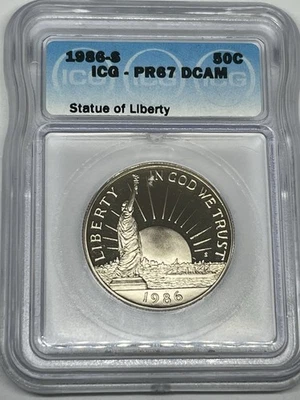 1986-S Statue of Liberty ICG- PR67 DCAM 50c - Image 1 of 4