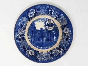 Vintage Staffordshire Plate My Old Kentucky Home Blue Transferware England 10in - Picture 1 of 6