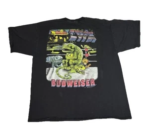 Vintage Budweiser T Shirt Lizard Wrestling LWA double sided Men’s XL black 1998 - Picture 1 of 10