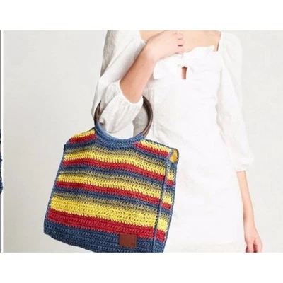 Bolso de Mano BRIXTON Paja Natural con Asas Redondas de Madera Foto 1 de 4