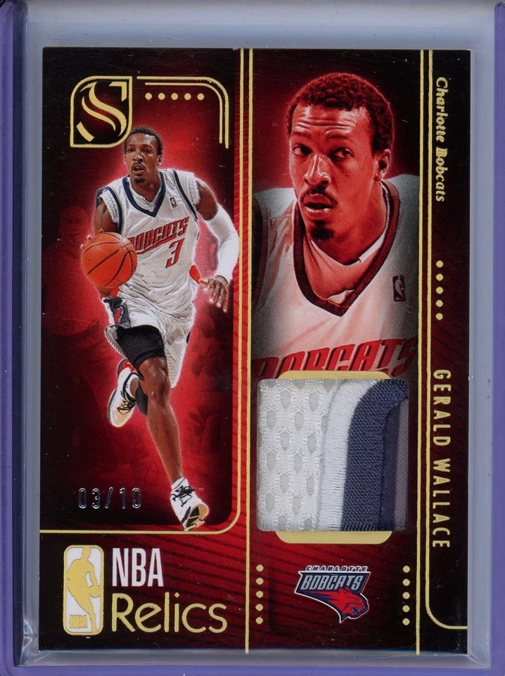 Parche dorado de reliquias de la NBA Gerald Wallace 2024-25 Panini Silhouette/10 Bobcats Foto 1 de 2