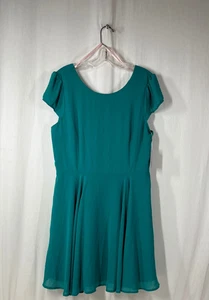 NWT Forever 21 Contemporary Women's Teal Fit & Flare Dress - Size L - Picture 1 of 5