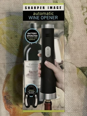 Abridor de vino automático Sharper Image funciona con pilas con cortador de lámina incluido Foto 1 de 4