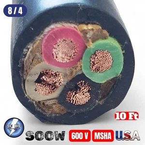 8/4 SOOW SO Cord 10 ft USA Portable Outdoor Indoor 600 V Flexible Wire cable - Picture 1 of 2