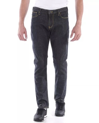 EXCELENTE Jeans Armani AJ Para Hombre Calce Ajustado Talla 30x32 Negro Denim Lavado Foto 1 de 4
