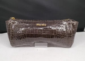 Miu Miu Beutel mit Krokodilprägung braun mit Staubbeutel JAPAN - Bild 1 von 8