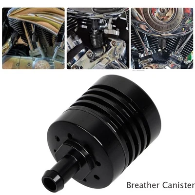 For Harley Engine Oil Collector Vented Breather Canister Gearbox Custom Foto 1 de 4