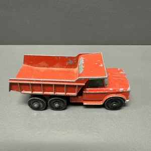 Vtg Lesney Matchbox No 48 Red Dump Truck Dumper Tipper Black Wheel Toy Car ~ D47 - Picture 1 of 7
