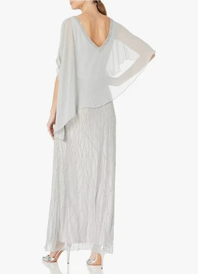 Vestido largo falda con cuentas J KARA formal verde salvia manga 3/4 cápsula talla 12 Foto 1 de 4