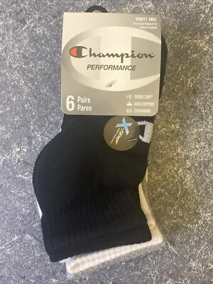 Paquete de 6 calcetines tobilleros de rendimiento Champion para mujer talla 5-9 doble secado precio de venta sugerido por el fabricante $19 Foto 1 de 4